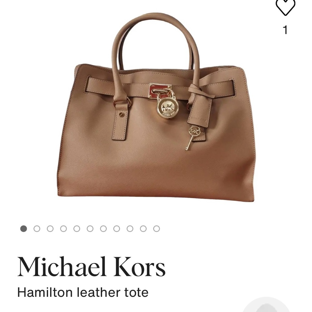 Michael Kors Brown Leather Hamilton Tote